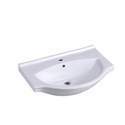 China Easy Clean Ceramic Wash Basin Bathroom Vanity Cabinet Basin Countertop Square Shape Wash Basin for sale