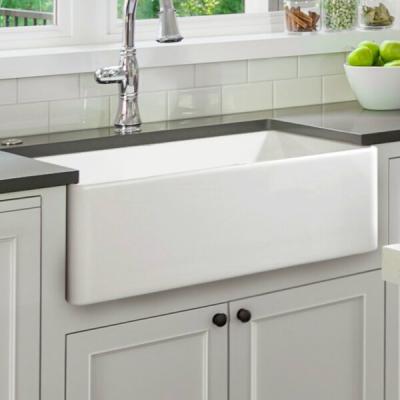 China Easy Clean Undermount Bowl Fireclay Lavatory Single Front Ceramic Kitchen Sinks For Apron Farmhouse for sale