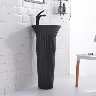 China Easy Clean Luxury Conical Freestanding Wash Basin Bathroom Sink Pedestal Hand Wash Sink for sale