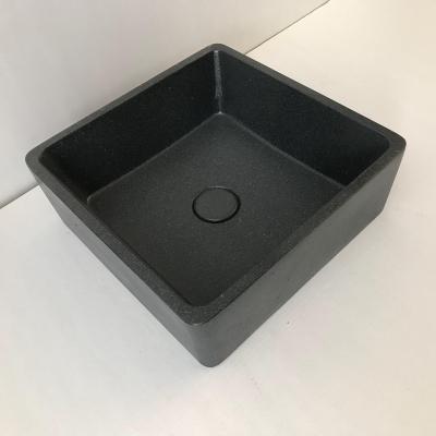 China Easy Clean Concrete Table Top Bathroom Sink Small Size Wash Basin for sale