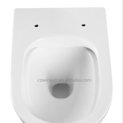 China Luxury Modern Bathroom Wall Hanging Hung Mounted Squat Toilet Bowl Ceramic Bidet for sale