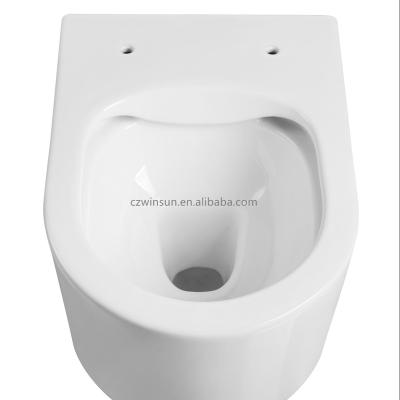 China Hidden Cistern Bathroom Space Saver European Design Above Wall Hung Toilet Rmless Toilet for sale