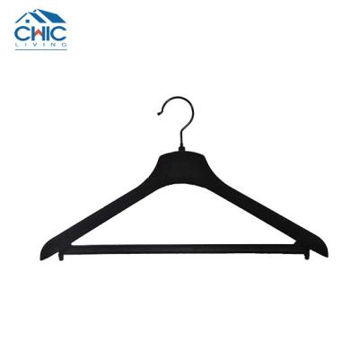 China Factory Wholesale Multifunctional Non-slip Velvet Suit Hangers Custom Coat Hangers With Bottom Bar For Clothes for sale