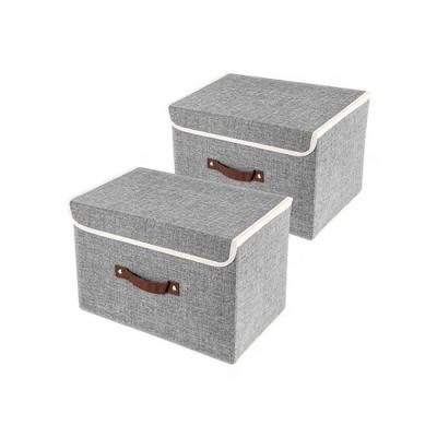 China Viable High Quality Foldable Covered Canvas Storage Box With Handles For Cabinet for sale