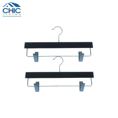 China Multifunctional Ultra Thin High Quality Velvet Non-slip Trouser Pants Hanger Hangers with Metal Clips for Pants/Skirt for sale