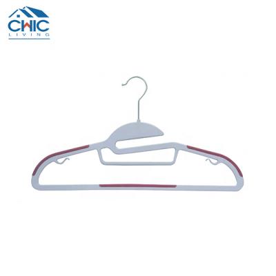 China Multifunctional Hangers Dry ABS Plastic Black Wet Hangers Non-slip Easy Slide With Accessary Bar For Clothes for sale