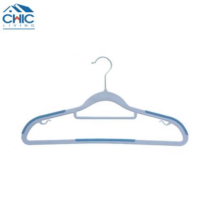 China Multifunctional Hangers Dry Resistant ABS Wet Plastic Non-slip Hangers with Accessary Bar for Clothes for sale