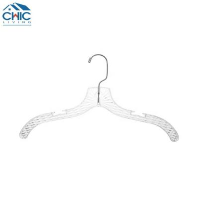 China Multifunctional Hangers Clear Heavy Duty Crystal Plastic Hangers with Notches for Clothes/Shirts/Pants for sale