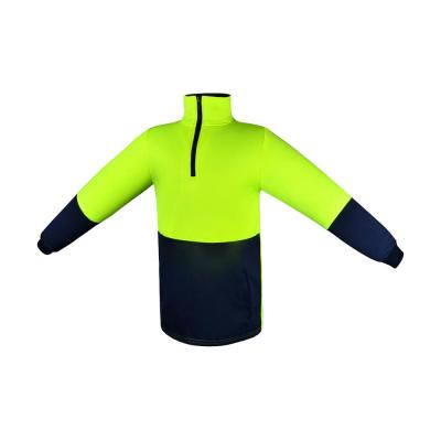 China Custom Wholesale 100% Polyester Men's Yellow and Navy Color Safety Women Safety Reflective Sweatshirt for sale