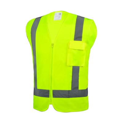 China ISO 20471:2013+A1 2016 100% Safety Polyester CE EN Europe China Supplies Reflective Vest High Visibility Jacket One Pockets Safety Vest for sale