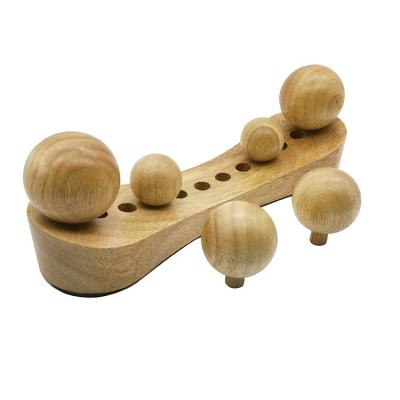 China Body Psoas Muscle Release Tool Therapy Wood Massage Tools Personal Body Pressure Point Massager Tool with 6 Massage Head for sale