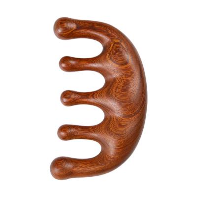 China Main Meridian Natural Sandalwood Body Massage Tooth Wide Hair Comb Hand Held Comb No Static Massage Head Tool for sale