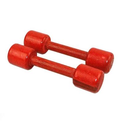 China Dumbbell Rack 2pcs Kids Toy Children Gymnastics Dumbbell Wooden Hand Handle Fitness Wooden Dumbbell Sets for sale