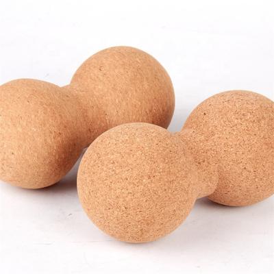 China Cork Custom Fascial Ball Yoga Peanut Massage Ball Set Cork Roller Set Yoga Massage Ball for sale