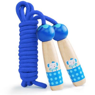 China Wooden Skipping Rope Fitness Jump Rope Kids Jump Rope 2.6m Long Adjustable Group Jump Ropes For Sports Fitness for sale