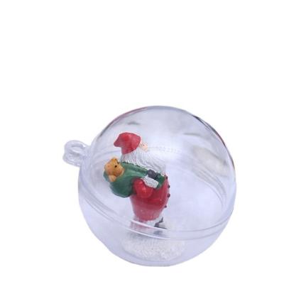 China Christmas Decoration Christmas Ornament 4-20cm Opening Hanging Transparent Plastic Ball Custom for sale