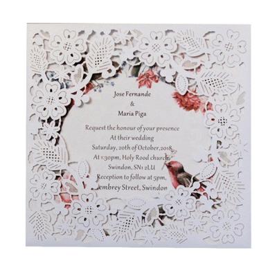 China Europe Laser Cut Luxury High Quality Lace Edge Wedding Party Romantic Greeting Cards for sale