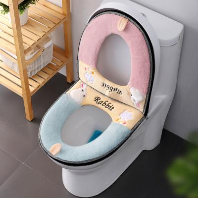 China Universal Durable Warm Soft Washable Toilet Seat Cover Household Bathroom Winter Waterproof WC Mat Seat Toilet Accessories for sale