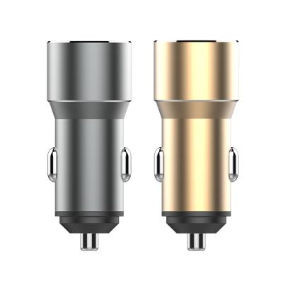 China QC2.0 Dual USB Adapter Metal Car Charger 5V Cigarette Socket Smart Fast Charging Lighter Car Charger for sale