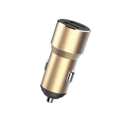 China QC2.0 Dual USB Adapter Metal Car Charger 5V Cigarette Socket Smart Fast Charging Lighter Car Charger for sale