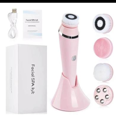 China Peep 2021 Beautiful High Quality Pore Remover Detergent Electric Facial Brush Cleansing Face Exfoliating Brush for sale