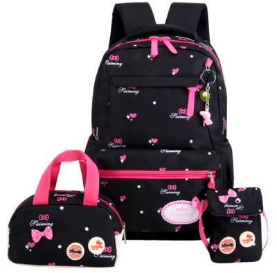 China Anti-theft Girls School Backpacks Sets 3pcs Bags Primary Student Bookbag Kids Waterproof Lovely Heart Print Fashionable School Bag for sale