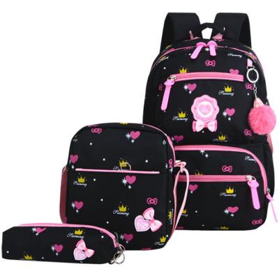 China Anti-theft Girls School Backpacks Set Lovely 3 Piece Children Primary School Bags New Design Student Durable Fashion Waterproof Bookbag for sale