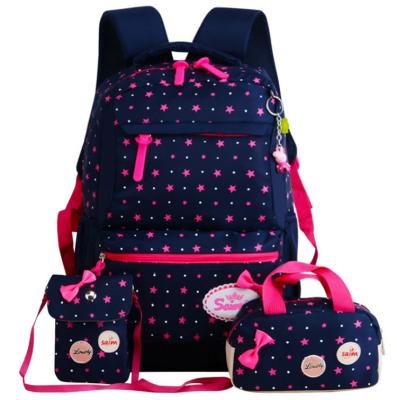 China Cute Anti-theft Girls Backpacks for School Lovely 3pcs Star Printing Primary Student Korean Sweet Bookbag Waterproof School Bags Set for sale