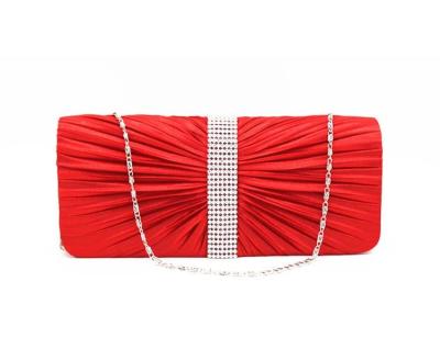 China Silk red even clutch bags for women love clutches with hot diamonds fashionable style hand clutch for sale