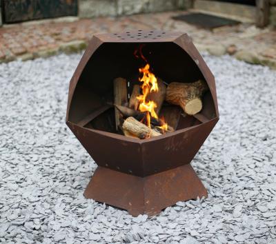 China impressive corten steel timber propane fire pit for garden heating for sale