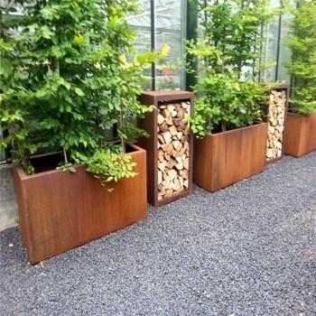 China Modern City Decoration Corten Steel Garden Flower Planter for sale