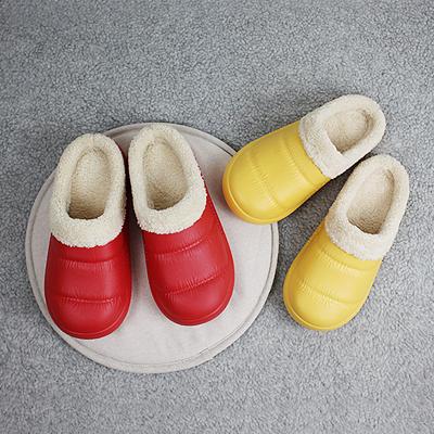 China Fashion Trend Men Women Fur Striped Clogs Winter Fuzzy House Slippers Non-Slip Garden Warm Shoes Indoor Outdoor Mules for sale