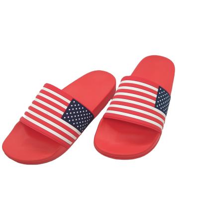 China 2021 Fashion Trend Outwear American Star-Spangled Banner Pattern Slides EVA Sole Slippers Soft Summer Outdoor Sandal for sale