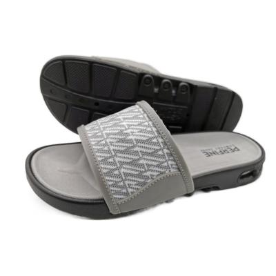 China 2021 Fashion Trend Gray Mesh Slippers Non-Slip Indoor and Outdoor Soft EVA Slippers for sale