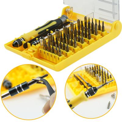 China Household Tool Kit 45 in 1 Screwdriver Multifunctional DIY Tools Tools With Tweezer Set Screw Magnetic Driver Screwdriver for sale