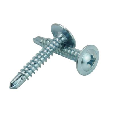 China Large Flat Pommel Head Galvanized Self Drilling Screw Round Head With Ring Self Drilling Screw M4.2 Dovetail Self Tapping Nail for sale