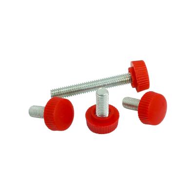 China M5 M6 16# Thumb Round Red Plastic Tighten Thumb Knurled Knob Adjust Hand Screw 40mm Hand Screw Adjust Size Bolt for sale