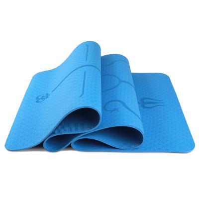 China Custom logo 6mm 8mm tape yoga mat / wholesale fitness tape double side yoga mat with position line for sale