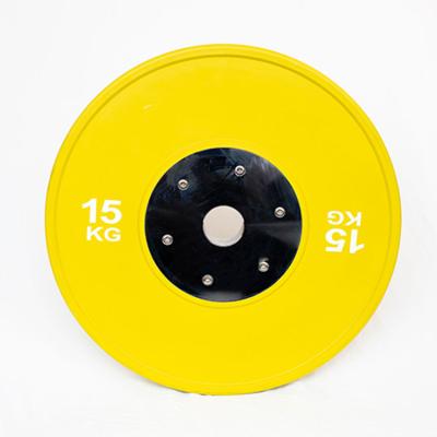 China Universal Fitness Gym Equipment Weightlifting Colored Competition Rubber Bumper Plate for sale