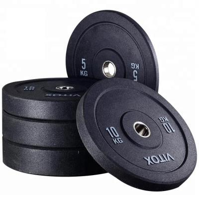 China Universal Black Rubber Regular Plate Barbell Weight Plate With Customized Logo for sale