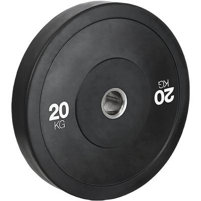 China Universal Freestanding Gym Equipment Weightlifting Black Rubber Bumper Plate for sale