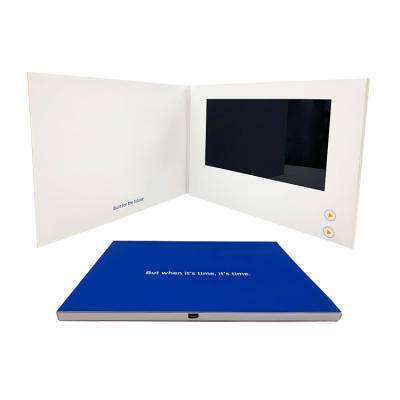 China Custom 7 inch greeting card video brochure with button for sale