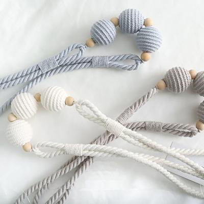 China Home Window Decor American Nordic Style Cotton Rope Cotton Style Curtain Tiebacks Buckle Strap Holder Clips For Curtains Accessories for sale