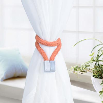 China Eco - Friendly Strong Magnetic Curtain Clips Rope Ties Woven Curtain Strap Twist Knotted for sale