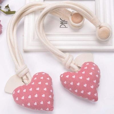 China Eco-Friendly Cotton Linen Heart Curtain Piece In Magnetic Loop Child's Curtain Tiebacks Drapes Backing for sale