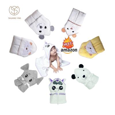 China Hot Selling Child Safe Factory Direct Baby Bamboo Hooded Bath Towel With Animal Pattern for sale