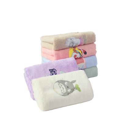 China Factory Wholesale Custom Soft Absorbent Child Safe Printed Coral Fleece Face Bat Towels for sale