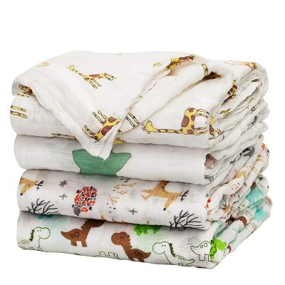 China Wholesale Custom Baby Cotton Newborn 100% Organic Organic Bamboo Muslin Child Safe 6 Layers Wrap Blankets Wrap Set for sale