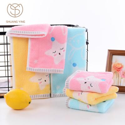 China Child Safe High Quality Custom Printed Solid Kids Baby Hand Face Bath Towel Set 100% Cotton With Cartoon Embroidery for sale