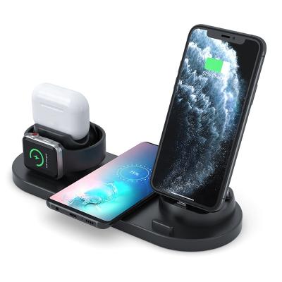 China 6 in 1 Qi Wireless Charger 2020 New Home Office Wireless Charger SKU 6 in 1 Universal Charging Dock Holder Qi Wireless Charger for iPhone for iWatch for sale